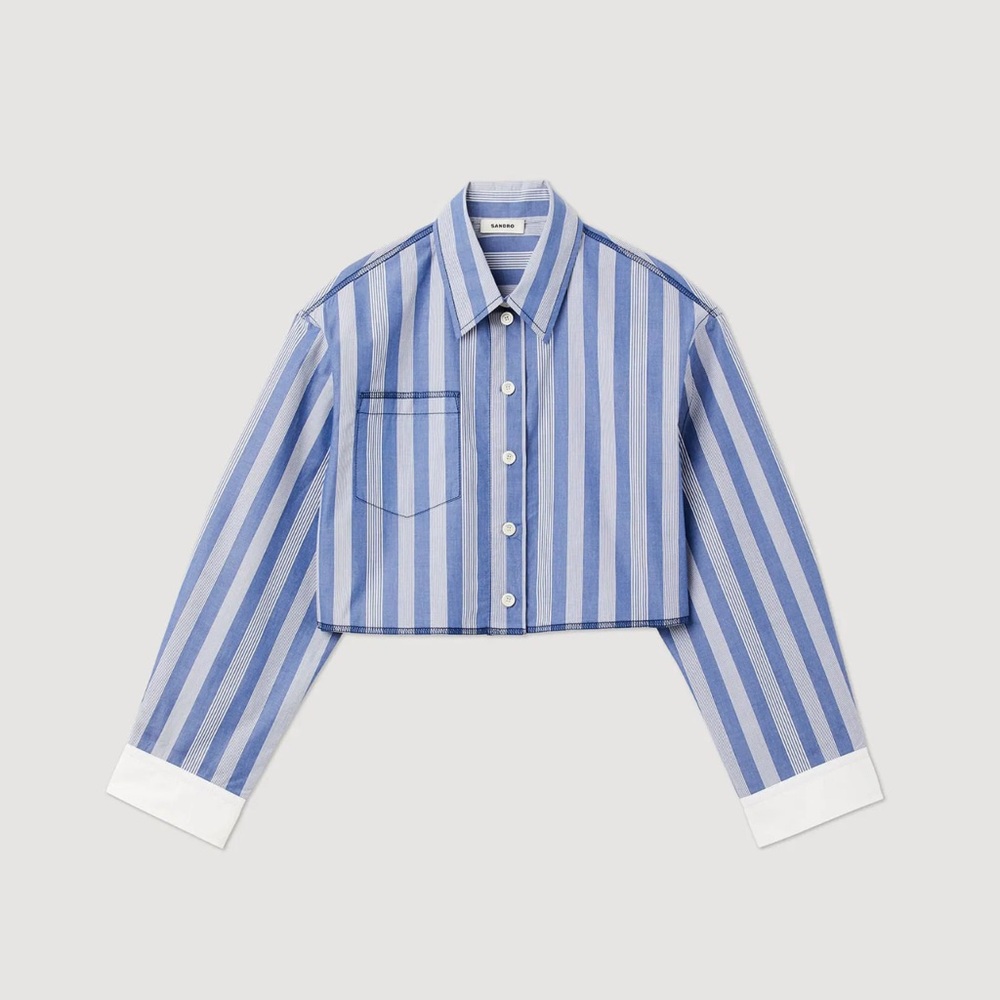Sandro Cropped Poplin Shirt